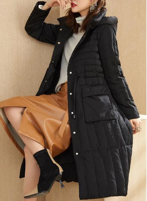 Loose Long Winter Puffer Coat Duck Down Jacket Hooded Down Jacket Women Coat 2002