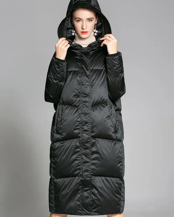 Loose Long Women Down Coat Winter Loose 90% Duck Down Jackets