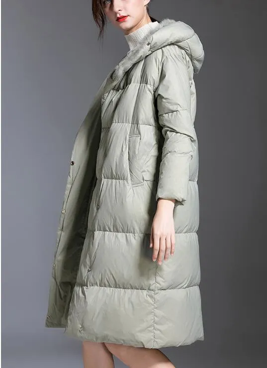 Loose Long Women Down Coat Winter Loose 90% Hooded Duck Down Jackets