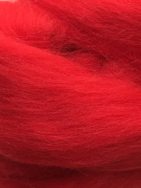 Luxurious Red Merino Wool Roving