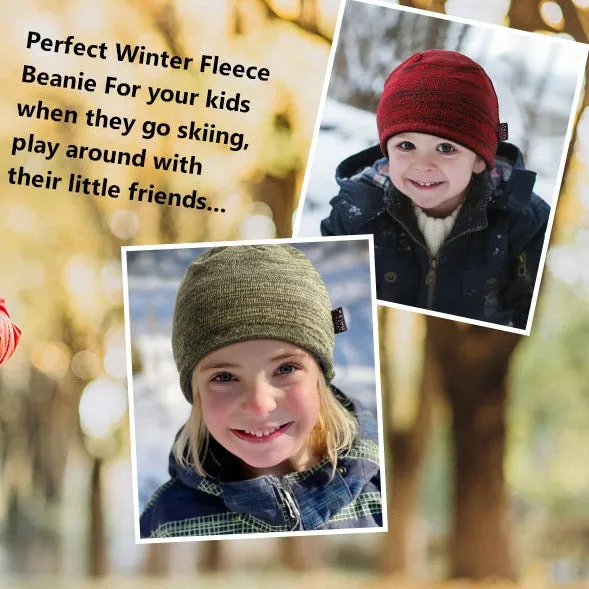 Lvaiz Toddler Winter Fleece Lined Beanie Hats for Boys Girls