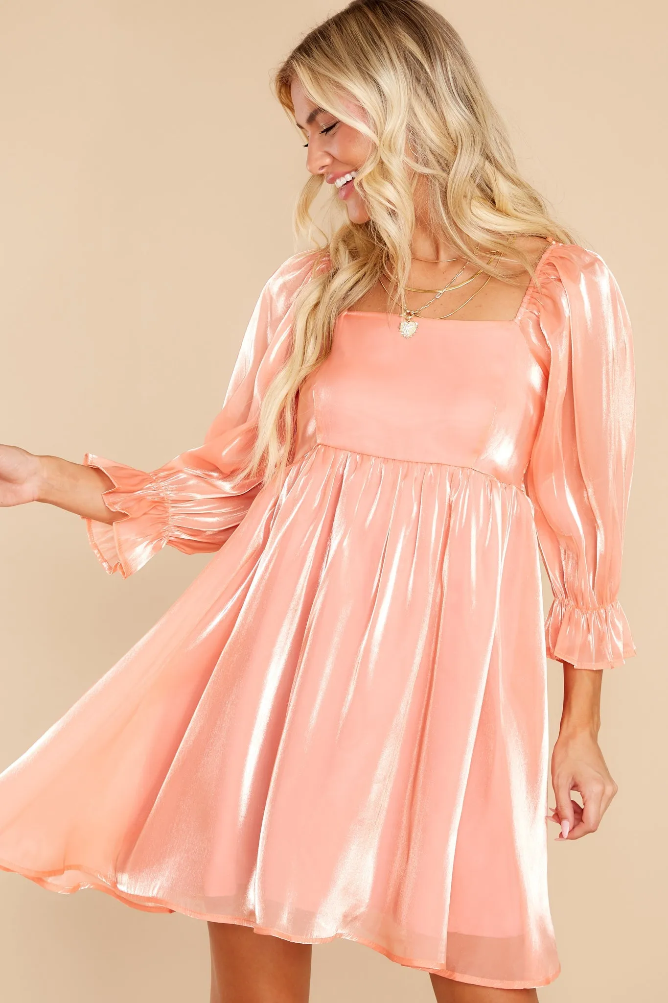 Madly In Love Apricot Dress