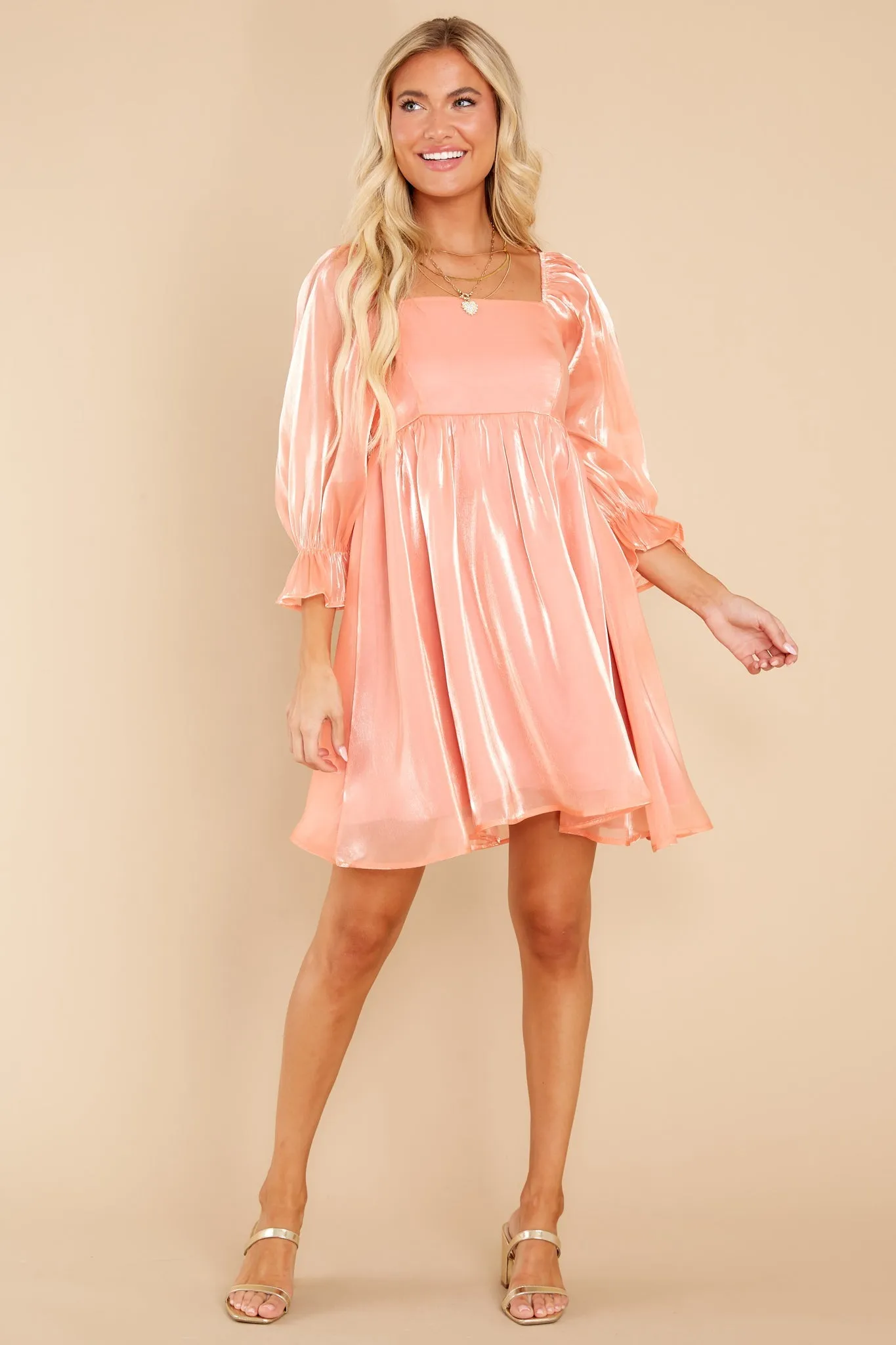 Madly In Love Apricot Dress