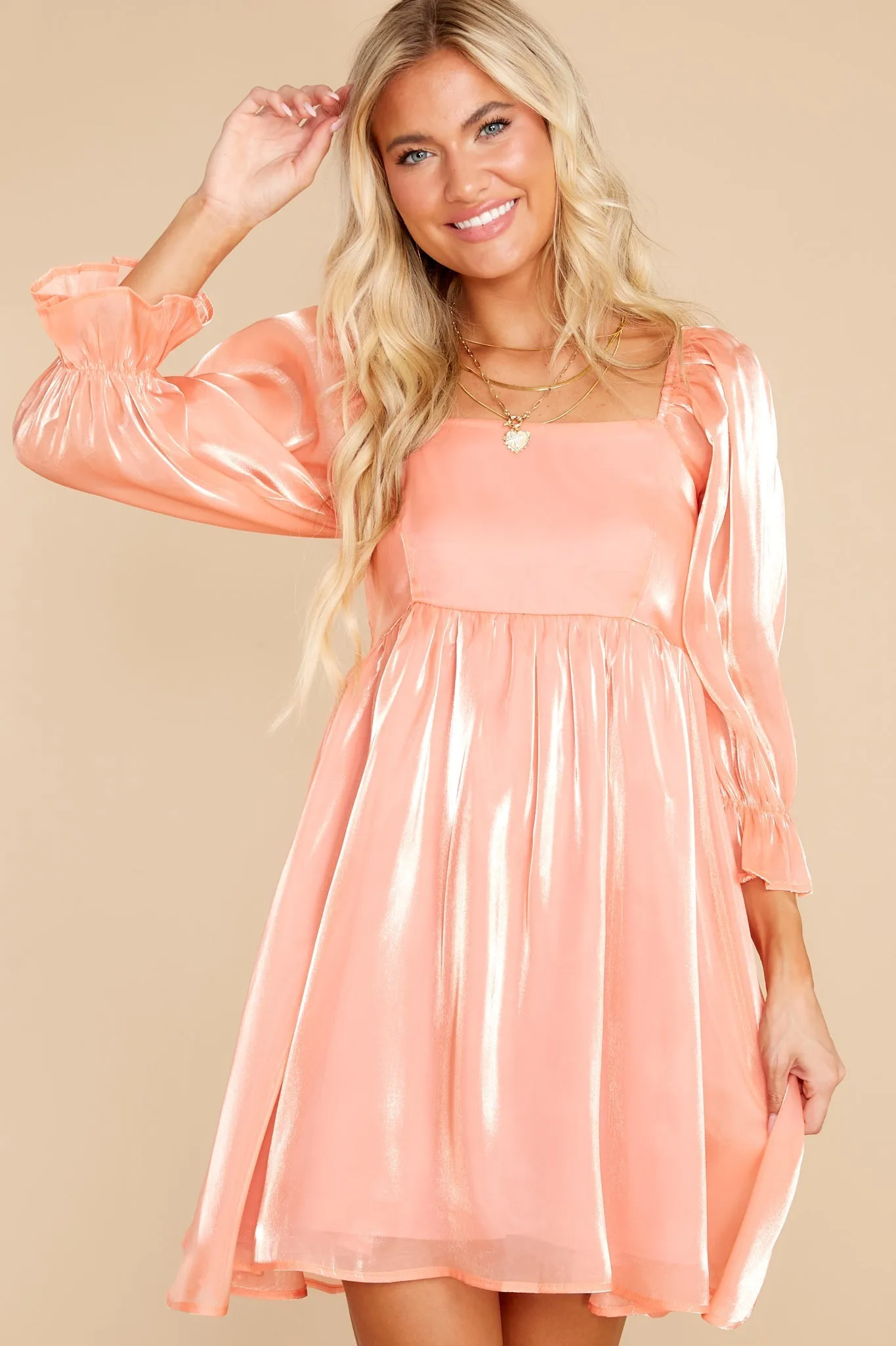 Madly In Love Apricot Dress