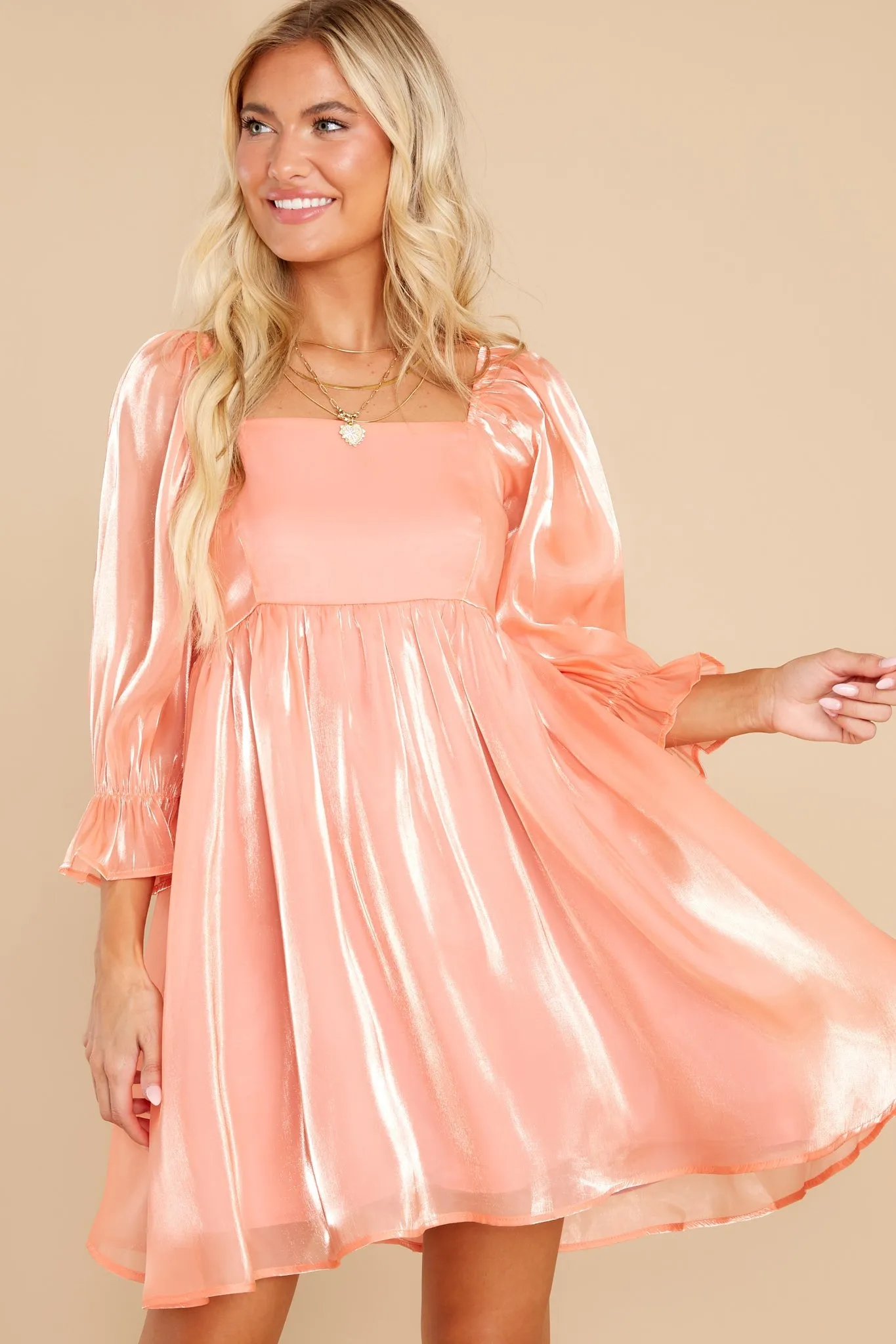 Madly In Love Apricot Dress