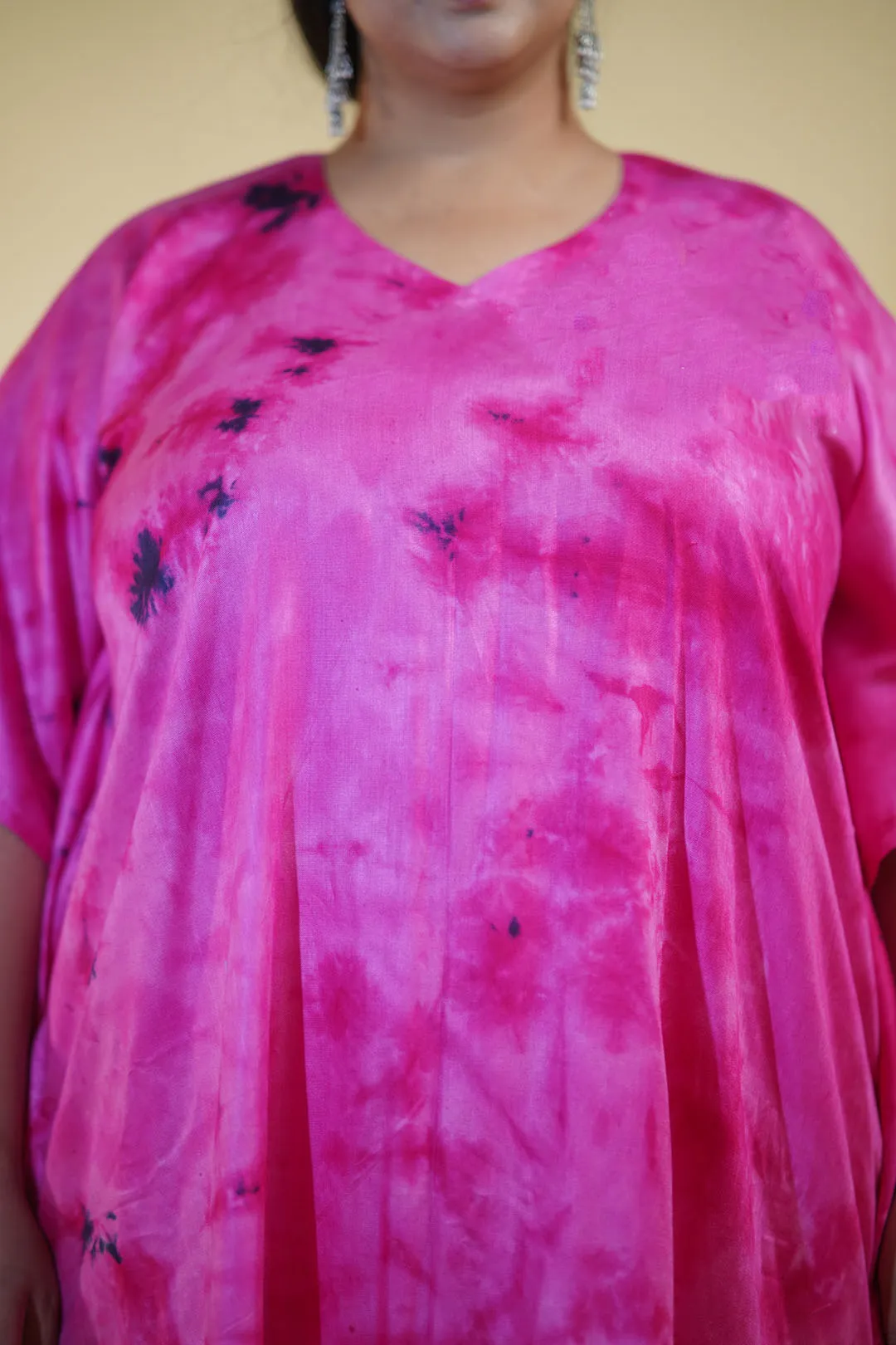 Magenta Rayon TieDyeKurta - PinkPanther