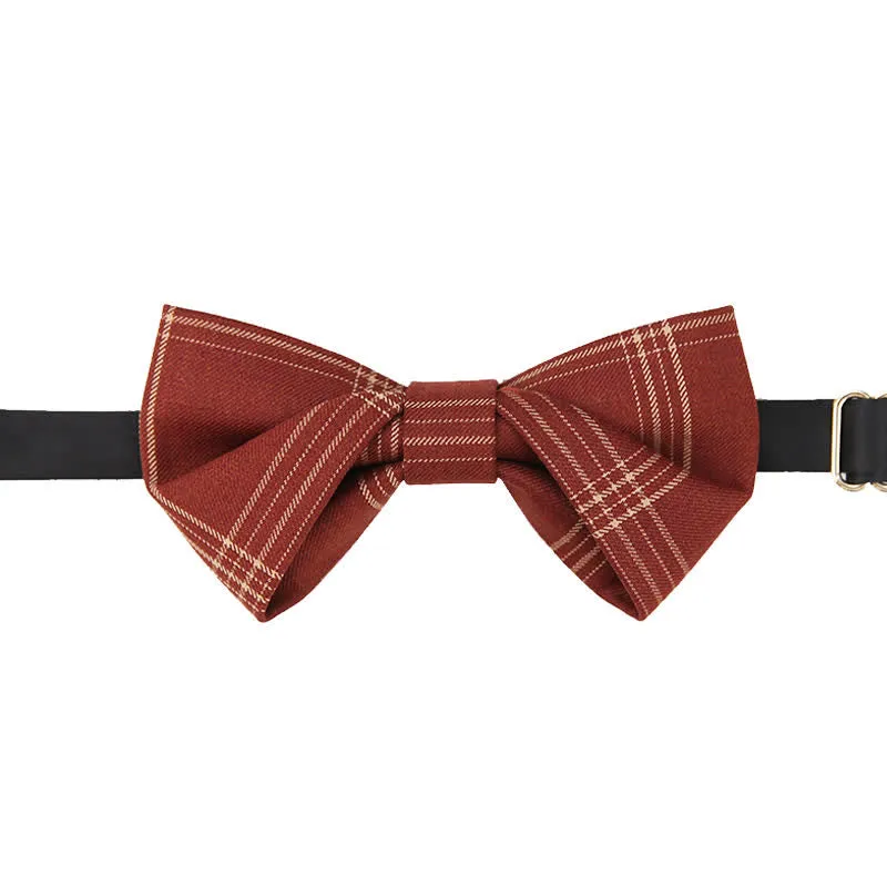 Men's British Style Classic Plaid Bow Tie