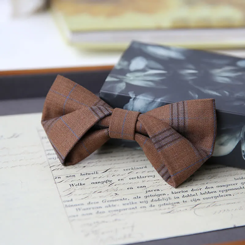 Men's British Style Classic Plaid Bow Tie