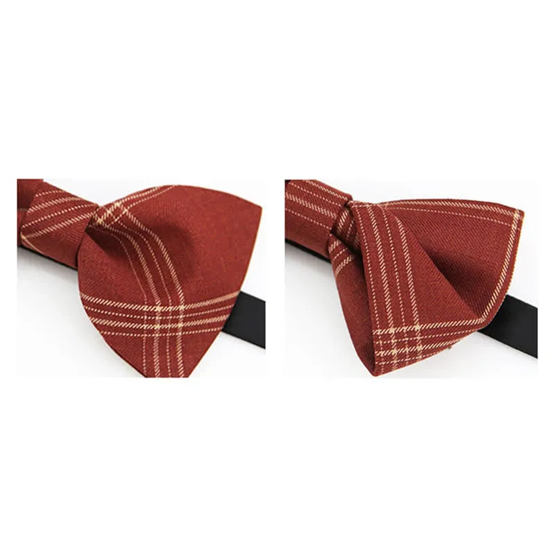 Men's British Style Classic Plaid Bow Tie