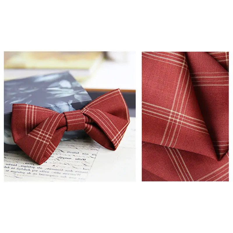 Men's British Style Classic Plaid Bow Tie