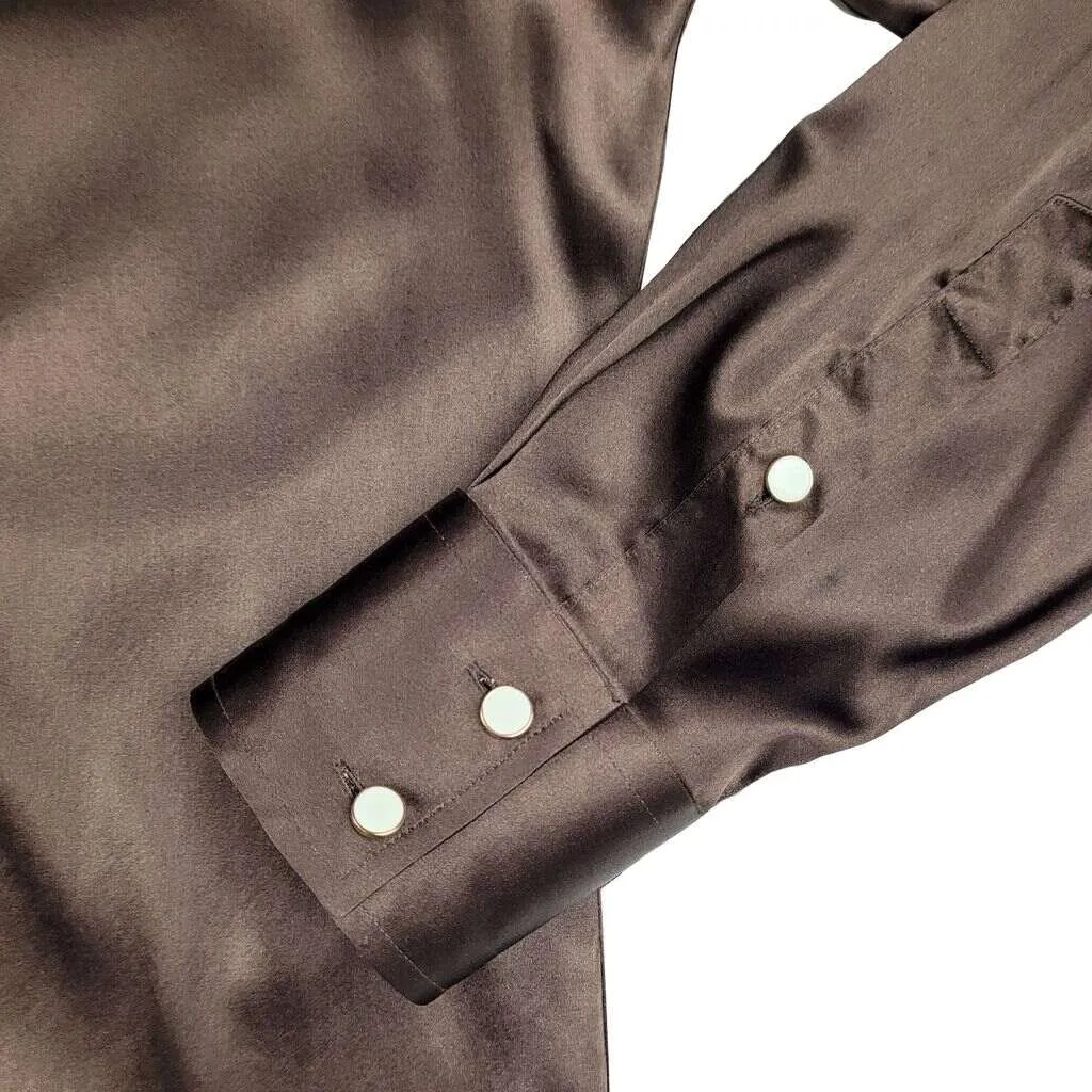 Men's Brown Silk Shirt