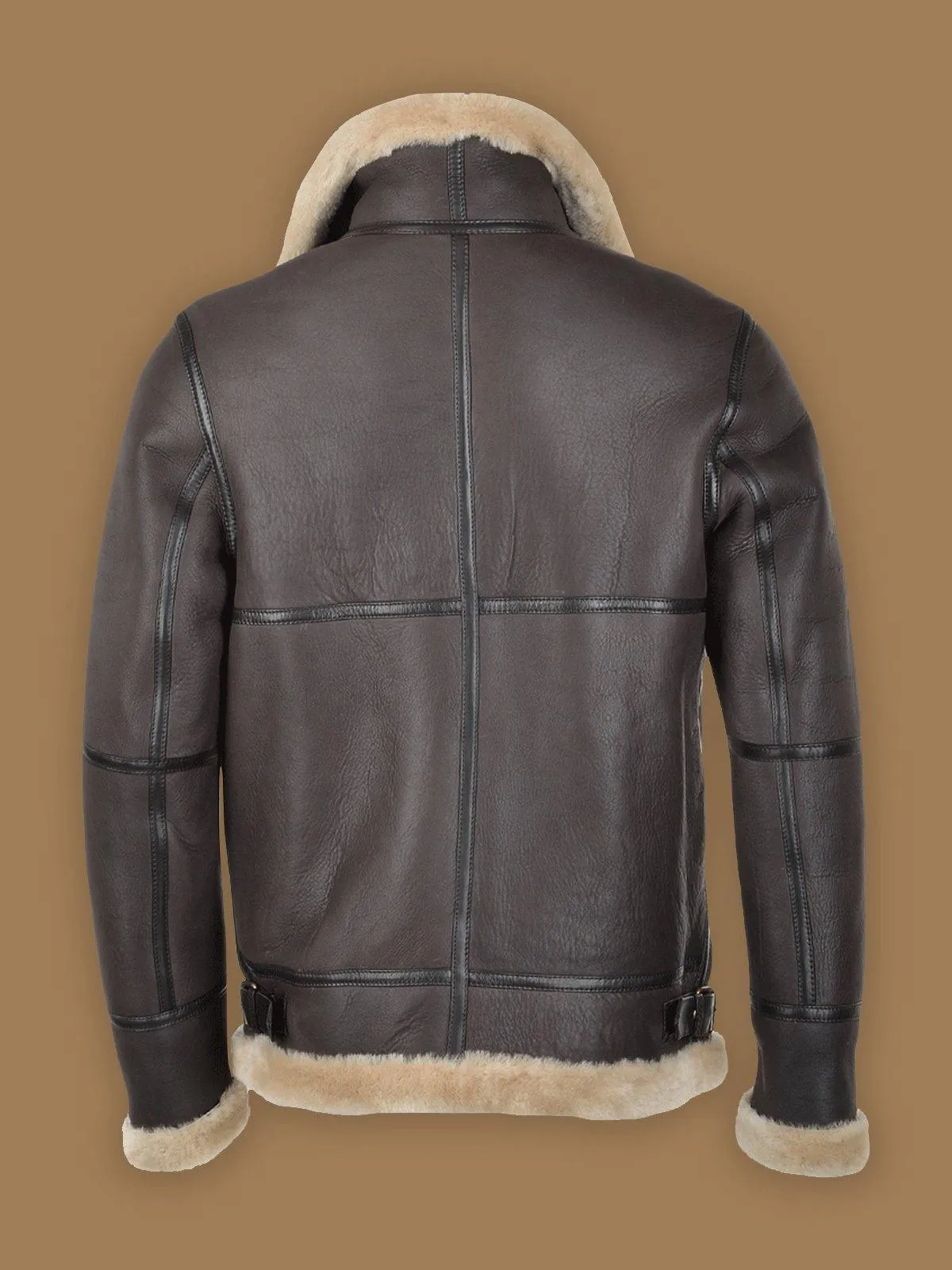 Men's Dark Brown RAF Shearling Leather Jacket