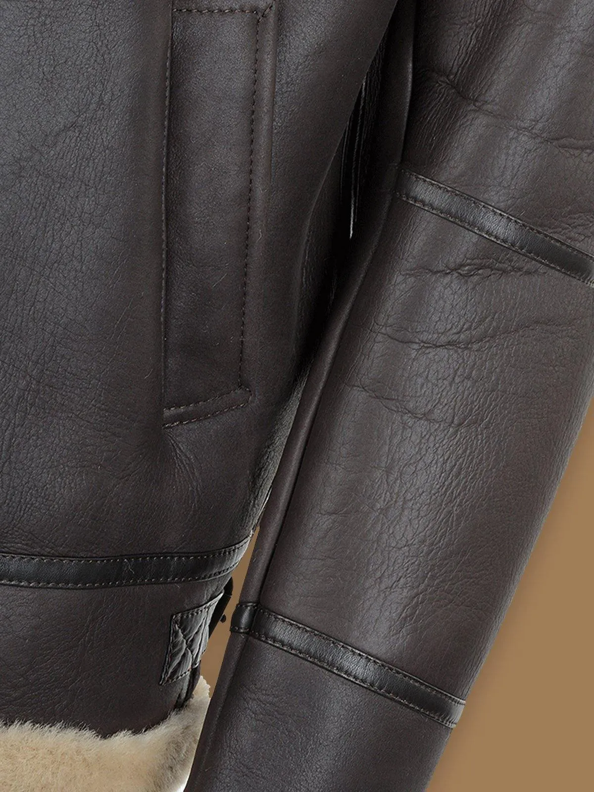 Men's Dark Brown RAF Shearling Leather Jacket