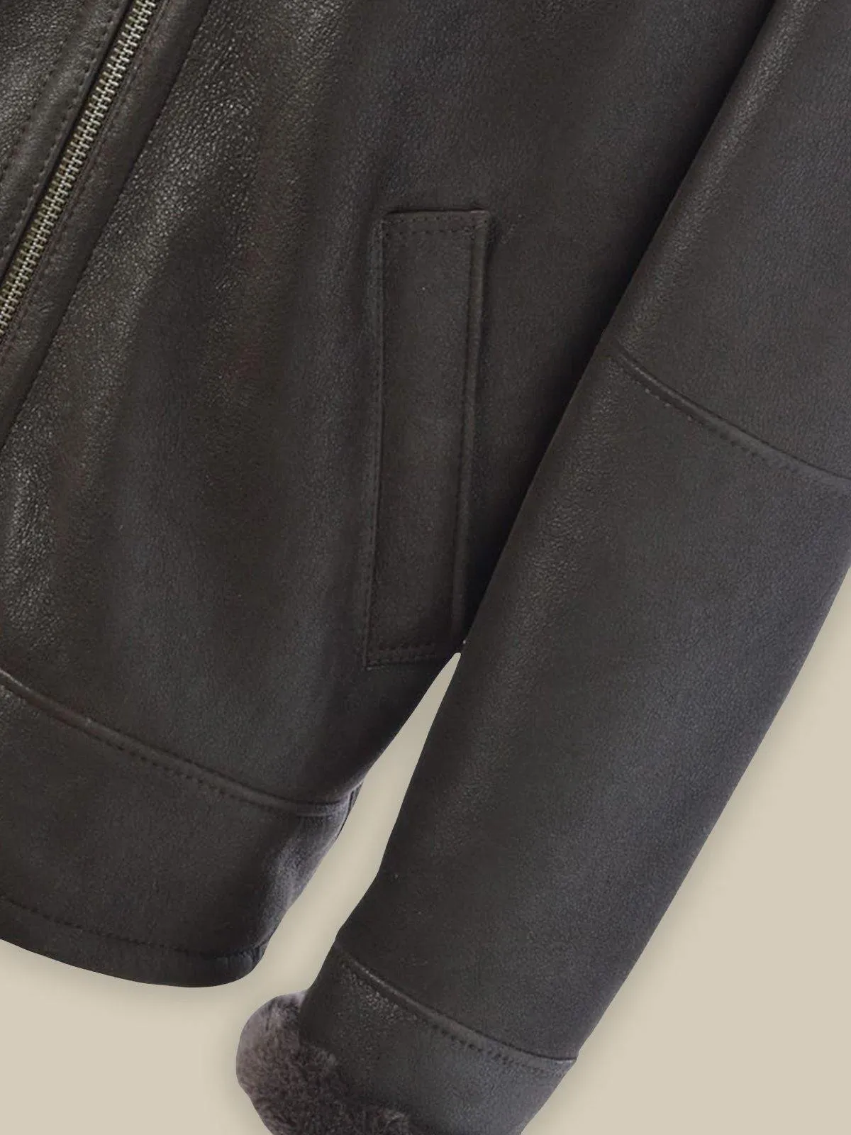 Men's Elite Black Shearling Leather Jacket