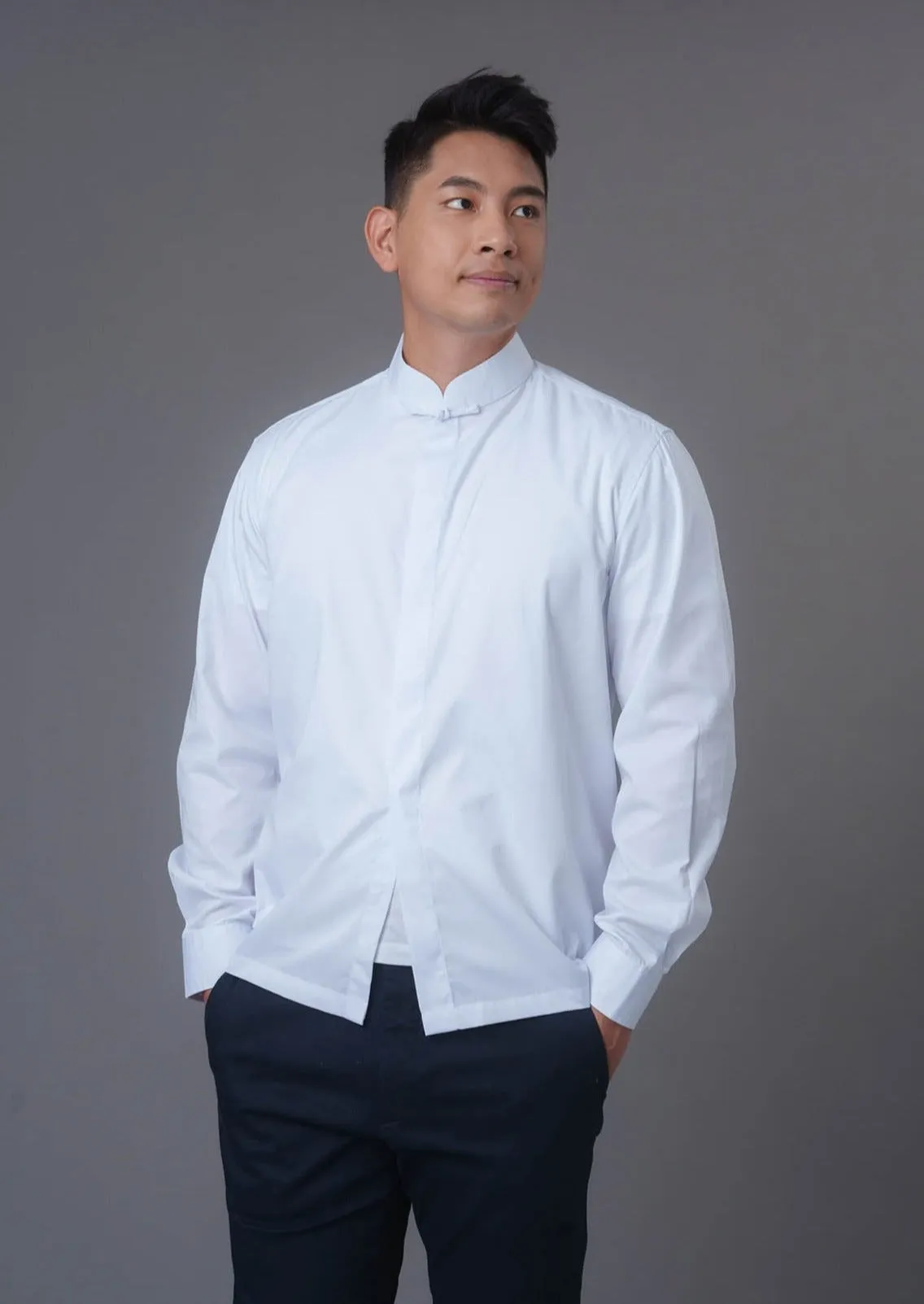 Men's Formal Tang Shirt w Frog Button