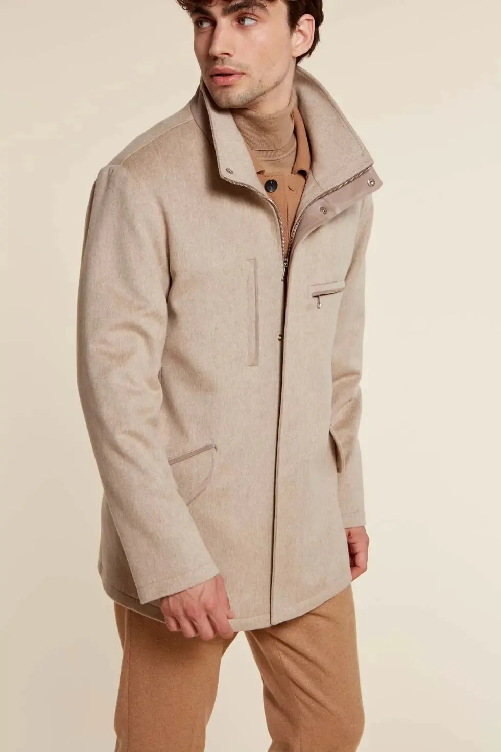 Mens mink collar coat