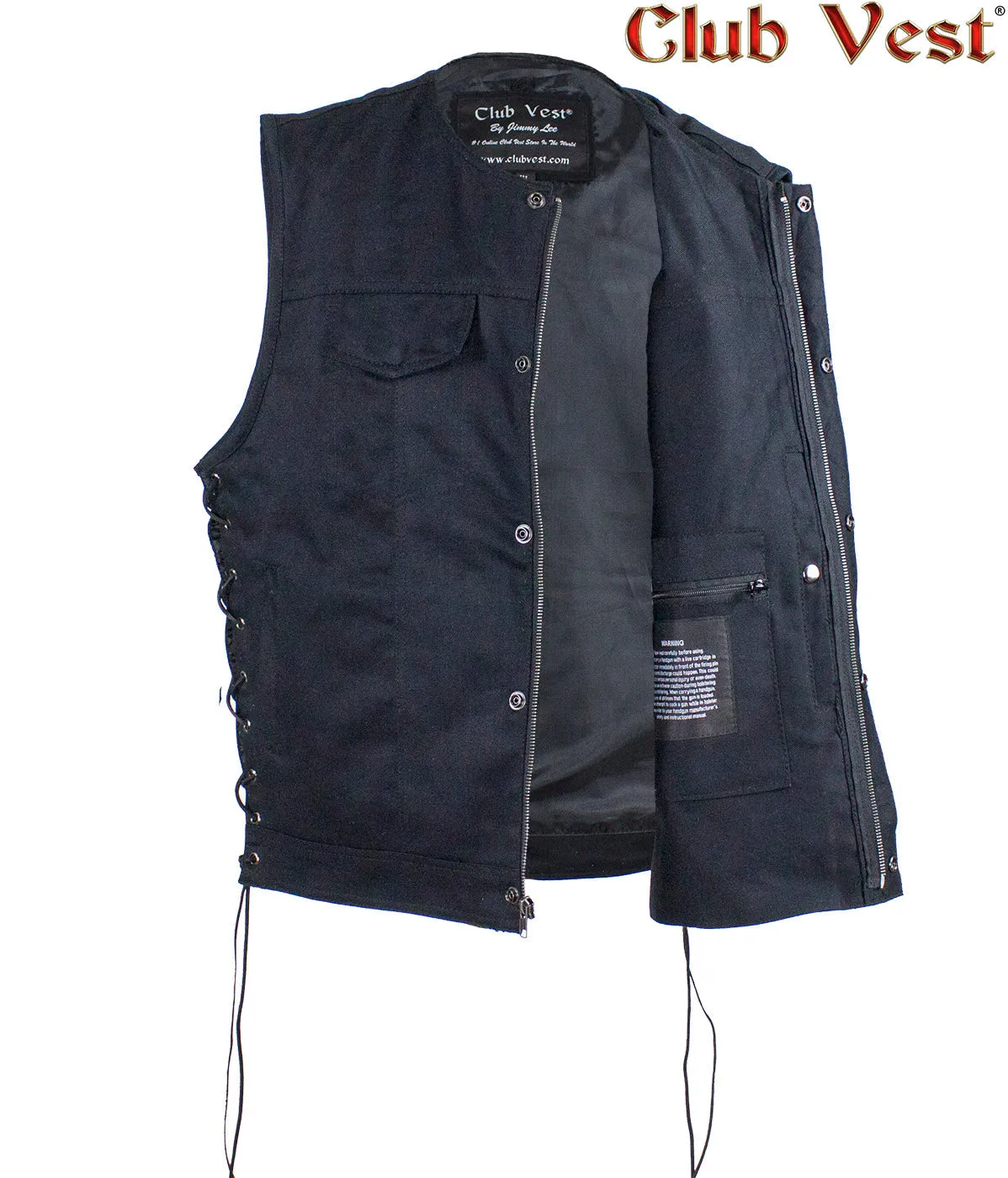 Men's No Collar Denim Vest by Club Vest®