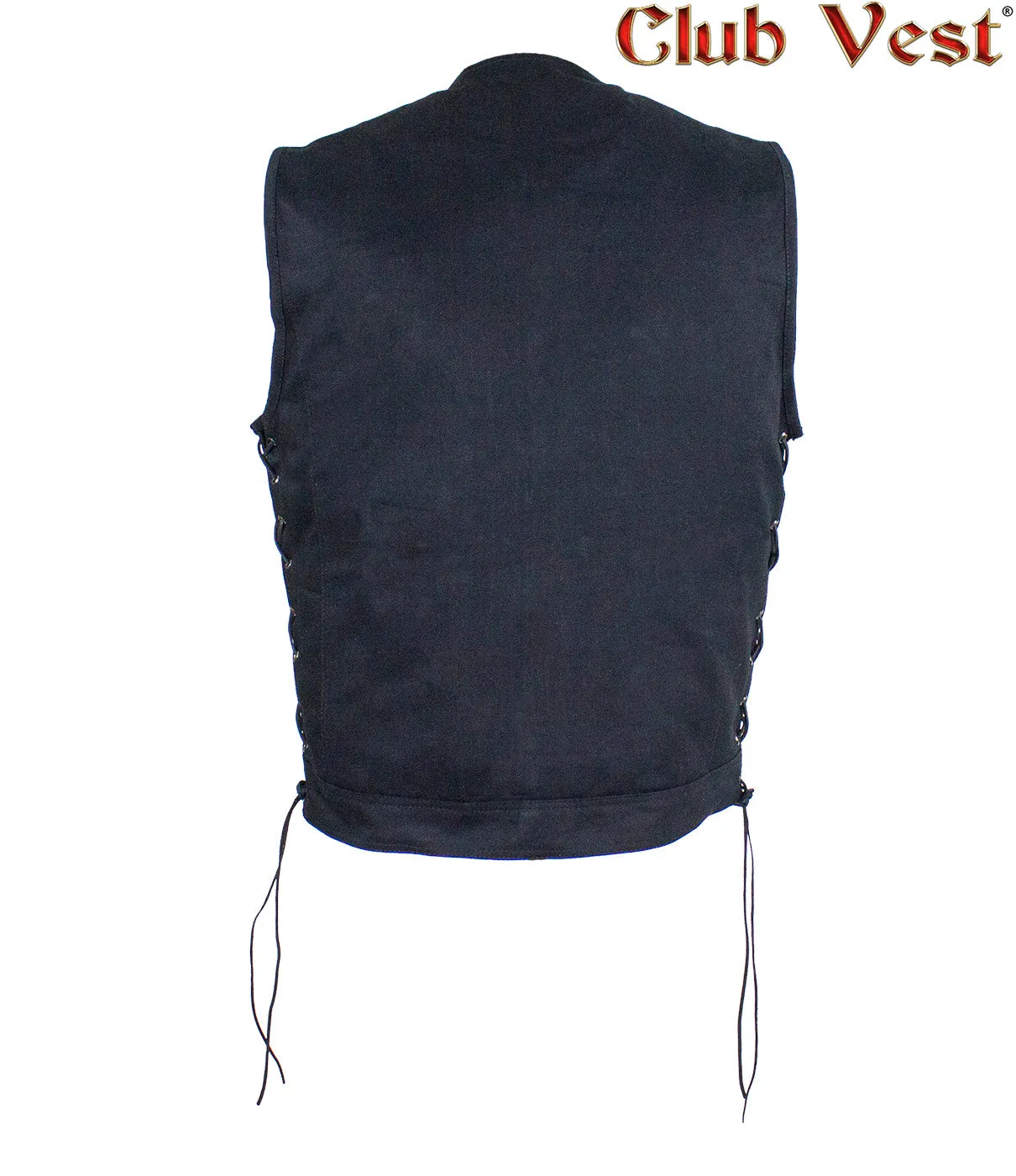 Men's No Collar Denim Vest by Club Vest®