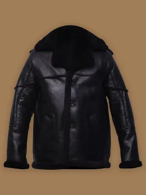 Men's Pure Black Sheepskin Leather Jacket