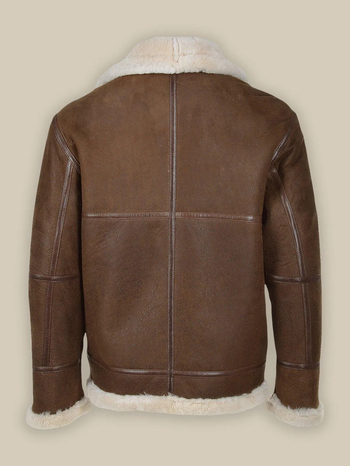 Men's Umber Brown Shearling Leather Jacket