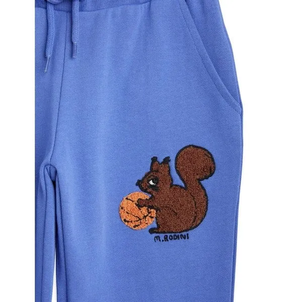 Mini Rodini Blue Squirrel Chenille Emb Sweatpants