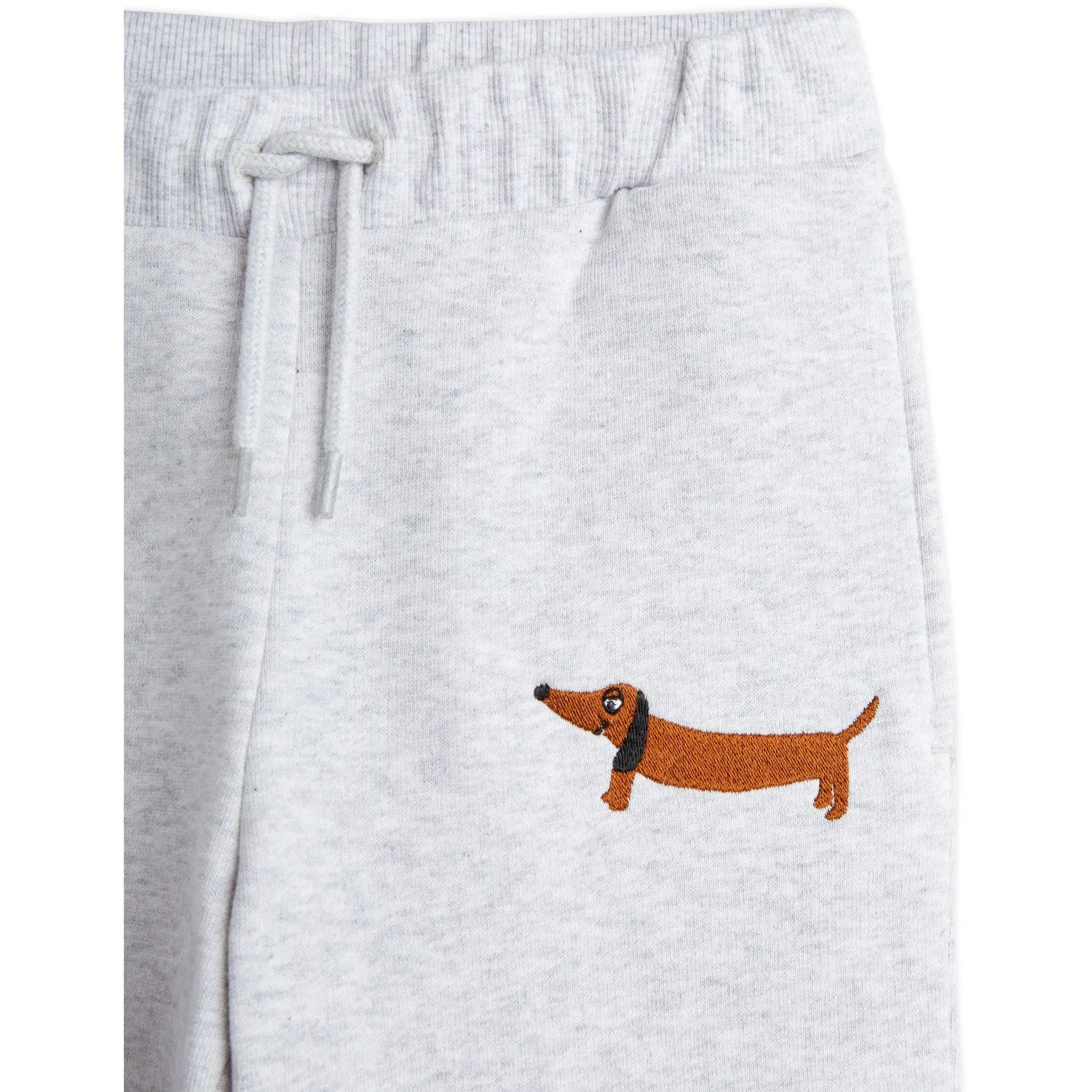 Mini Rodini Grey Melange Dog Emb Sweatpants