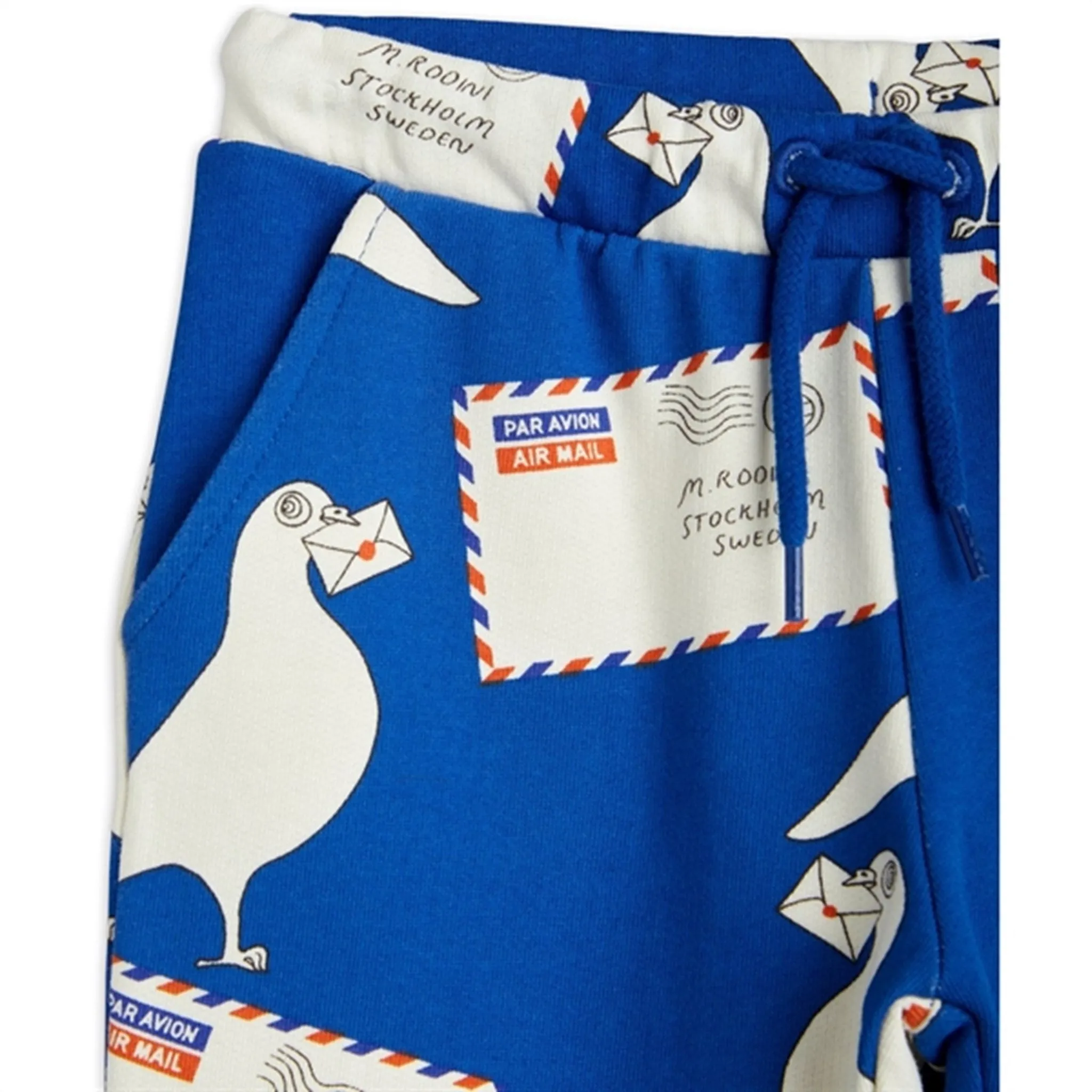 Mini Rodini Pigeons Aop Sweatpants Blue