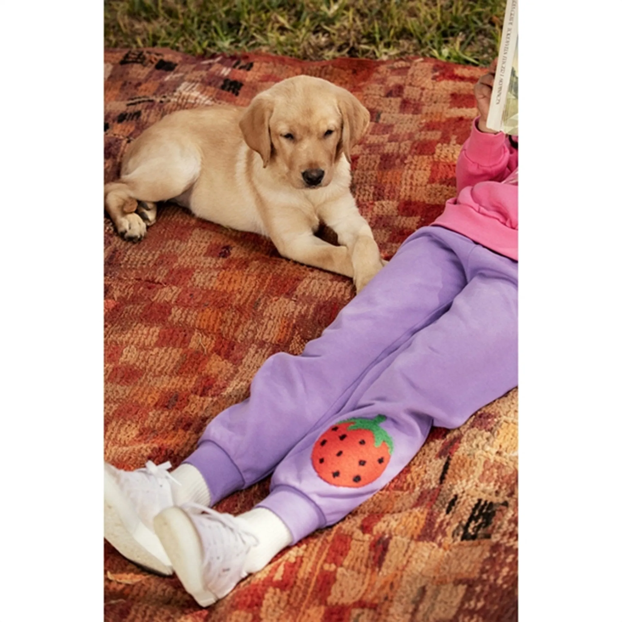 Mini Rodini Strawberries Emb Sweatpants Purple