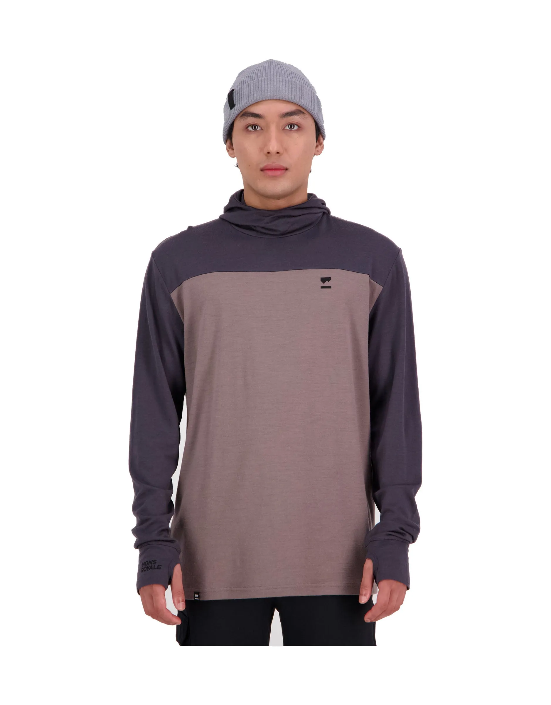 Mons Royale Mens Yotei Powder Hood Long Sleeve Base Layer