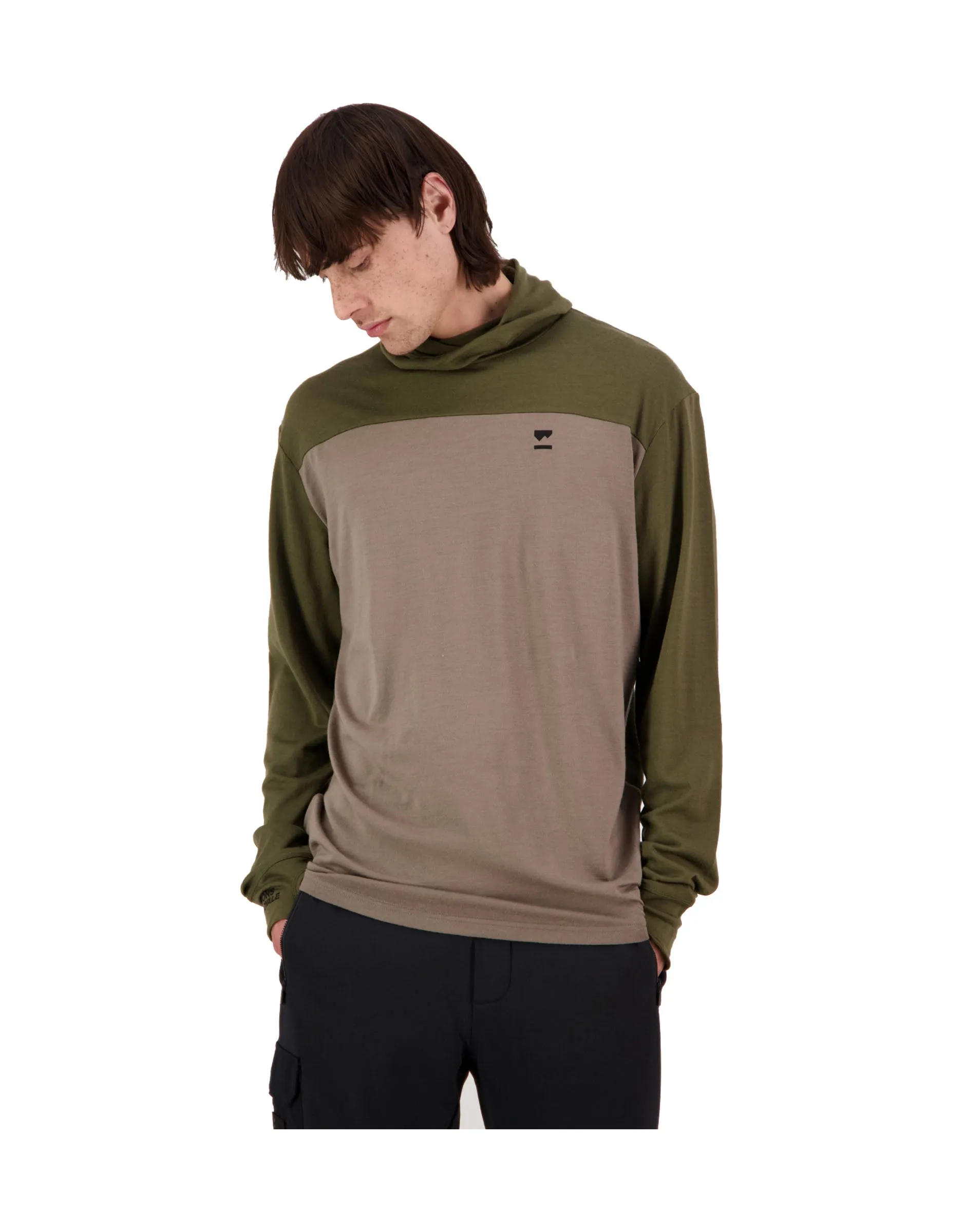 Mons Royale Mens Yotei Powder Hood Long Sleeve Base Layer