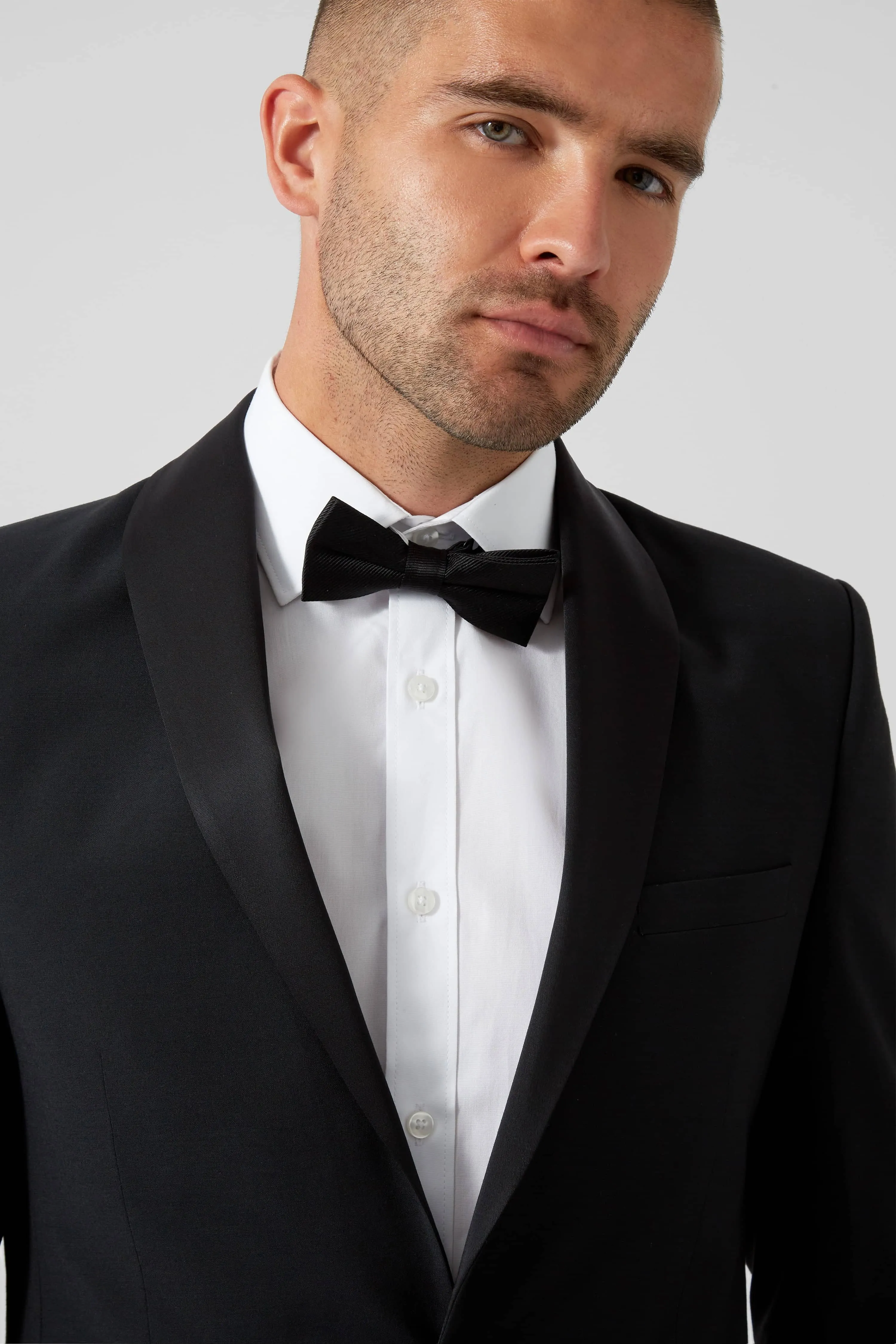 Moore Slim Fit Black Tuxedo Suit - ARCHIVE