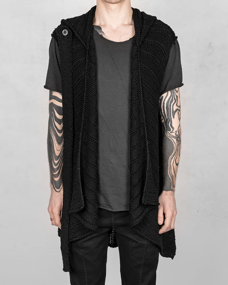 Mostak knitted asymmetric oversize vest