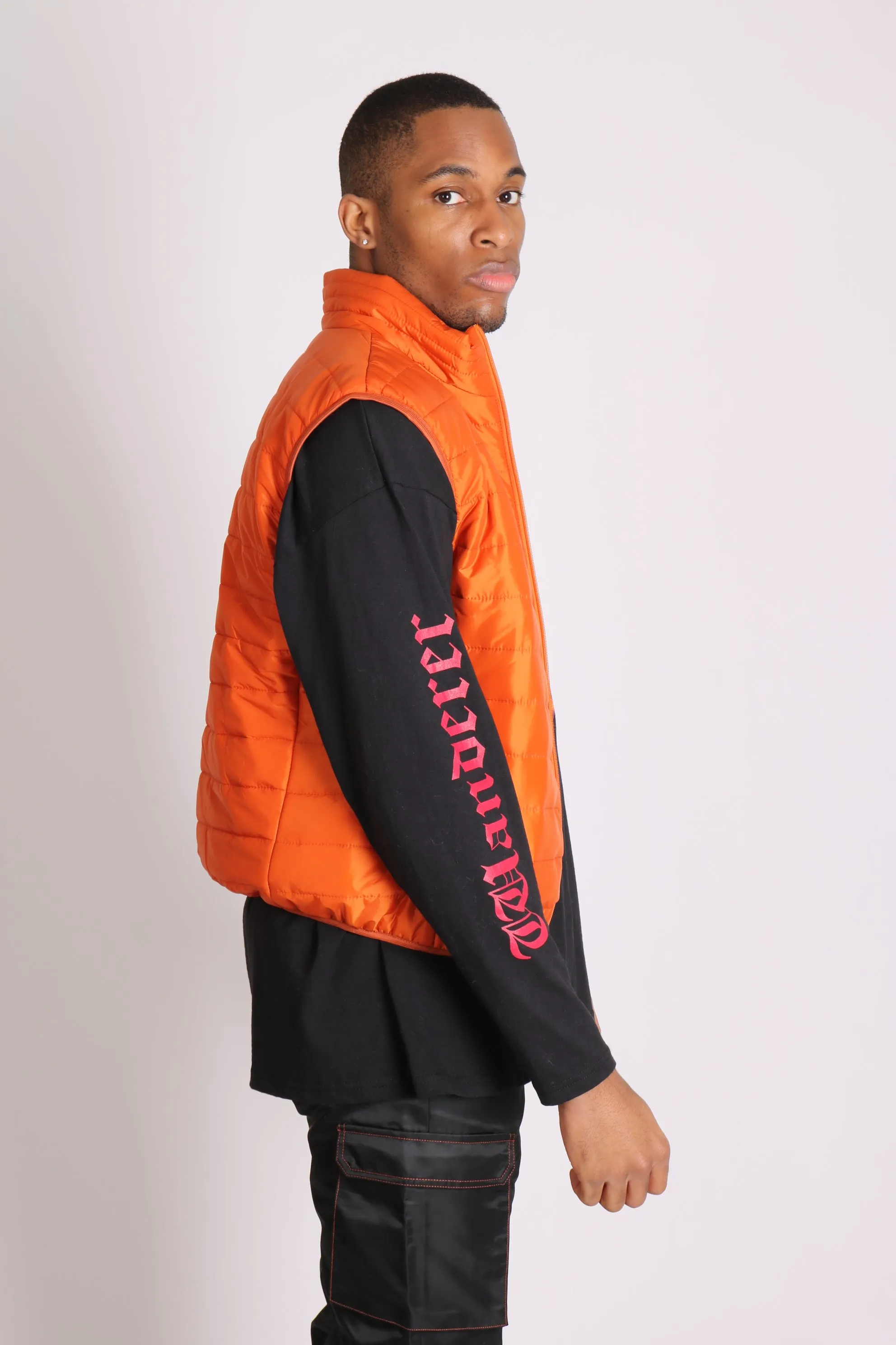 Neon Orange Puffer Gillet