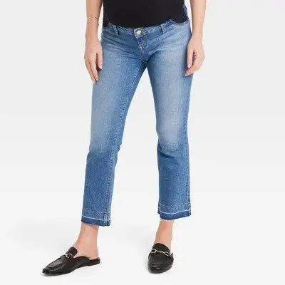 New - Isabel Maternity by Ingrid & High Rise Fit Ankle Bootcut Jeans