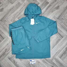 Nike Essentials Windrunner & Flex Stride Shorts Mineral Teal Set