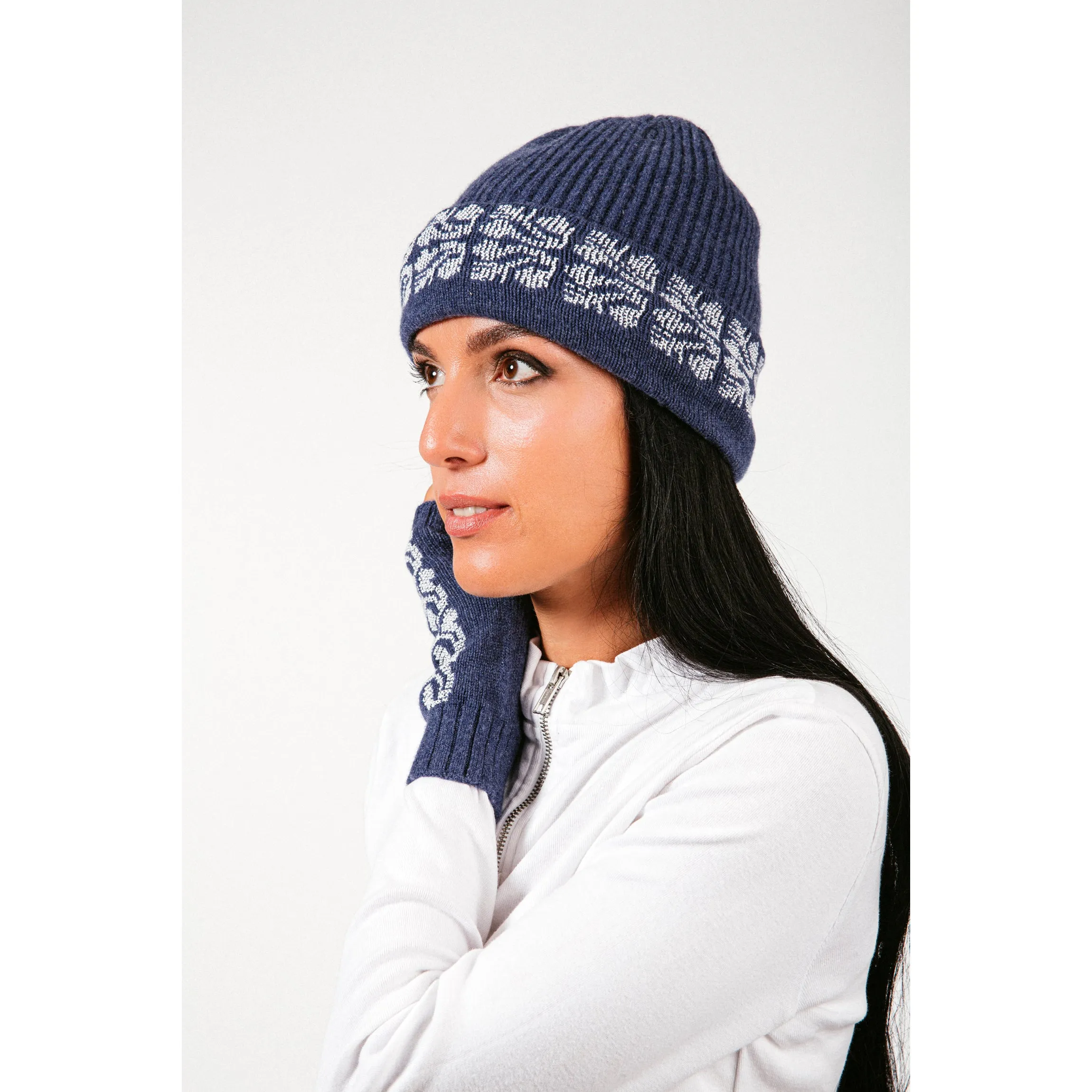 NOTTE BLUE CASHMERE BALACLAVA/BEANIE