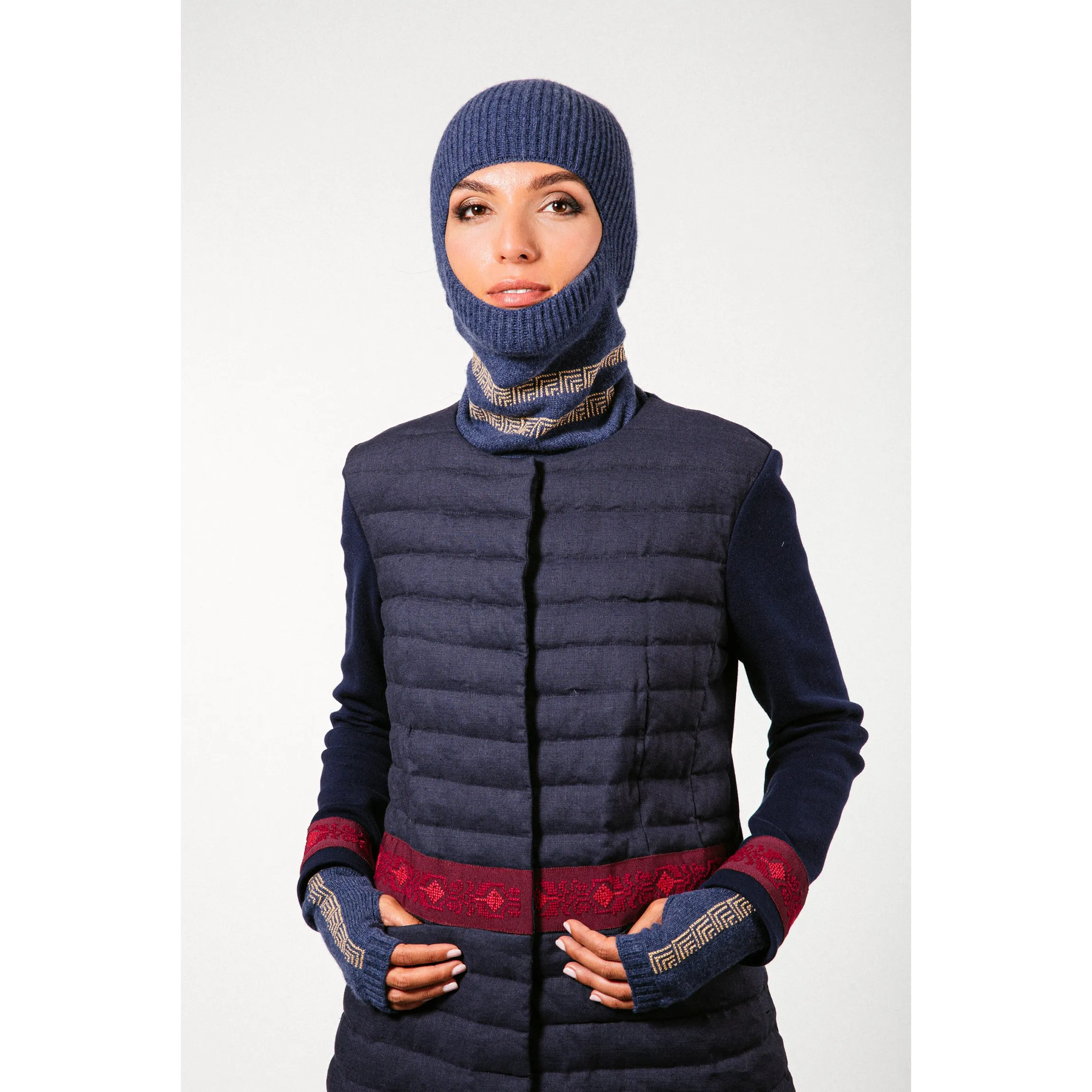 NOTTE BLUE CASHMERE BALACLAVA/BEANIE