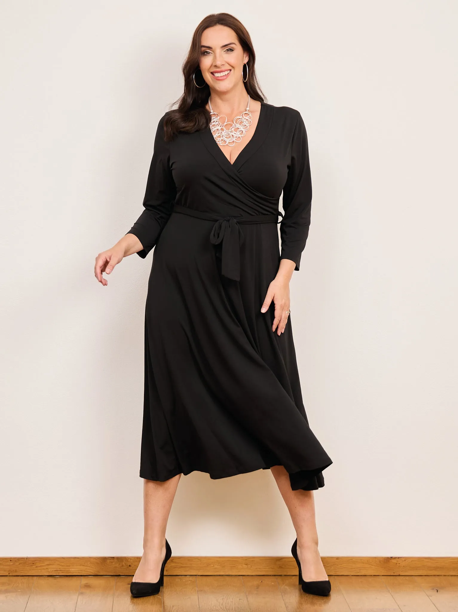 Ophelia Silky Jersey Dress - Black