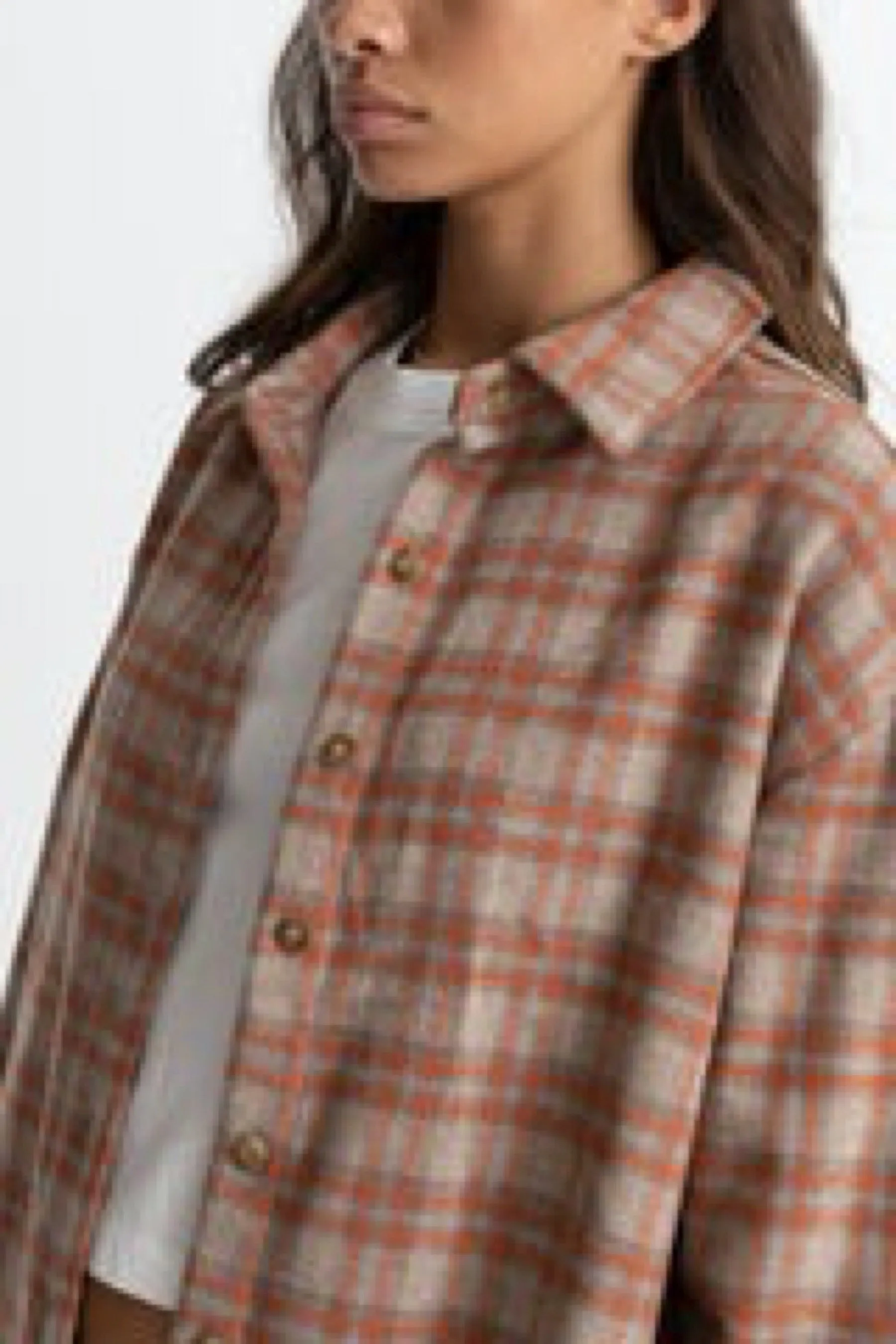 Orange Flannel Oversized Shirt