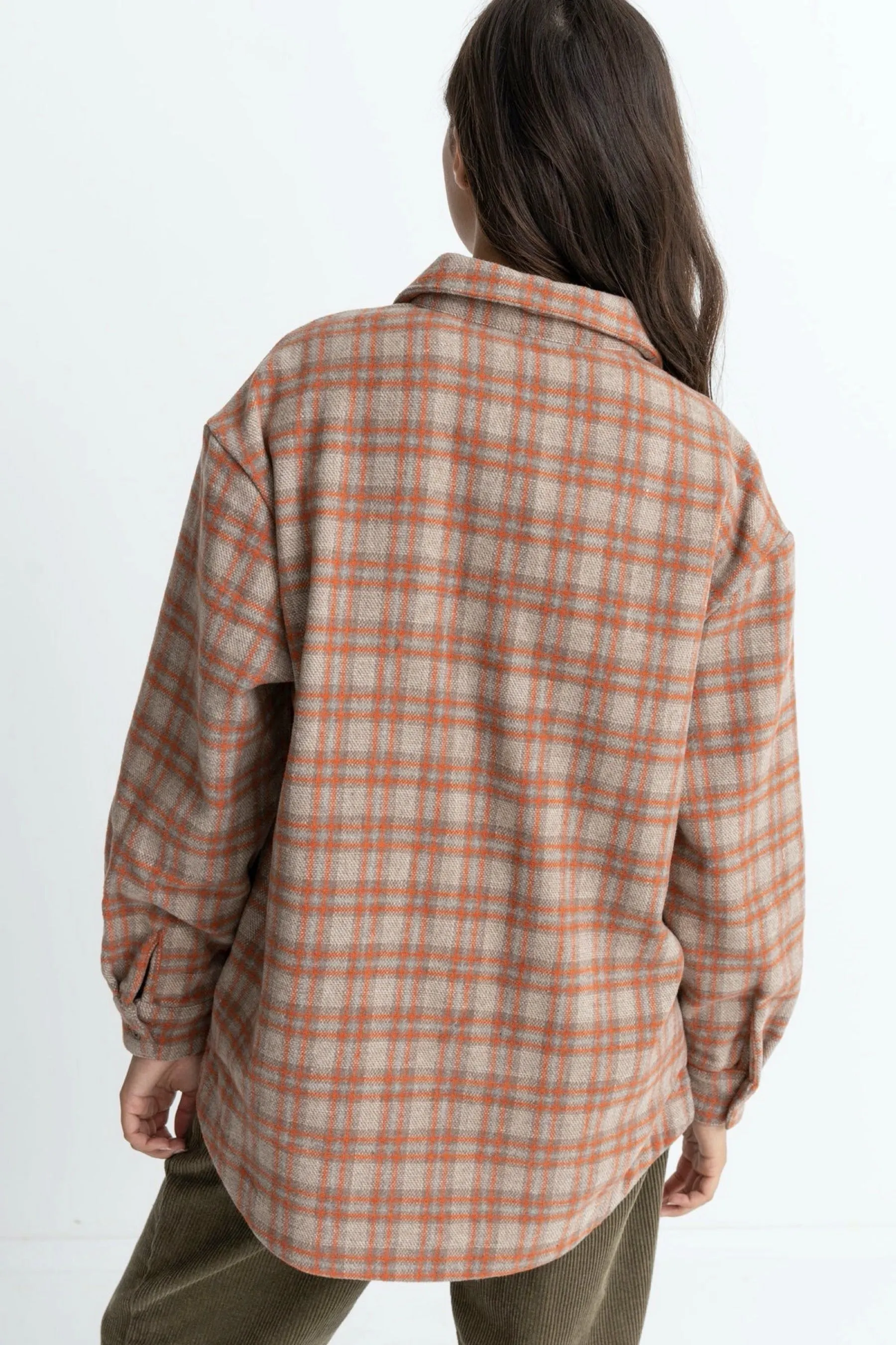 Orange Flannel Oversized Shirt