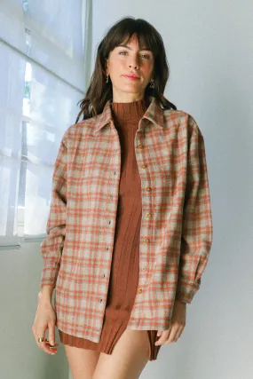 Orange Flannel Oversized Shirt