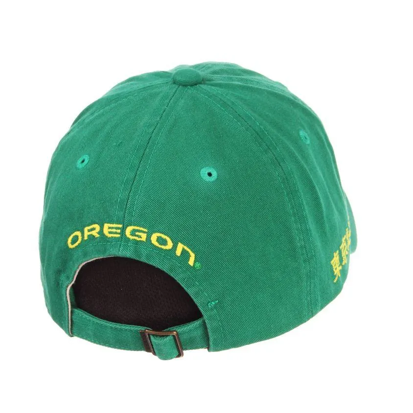 Oregon Ducks Zephyr Tokyodachi Shibuya Kelly Green Adj. Slouch Hat Cap