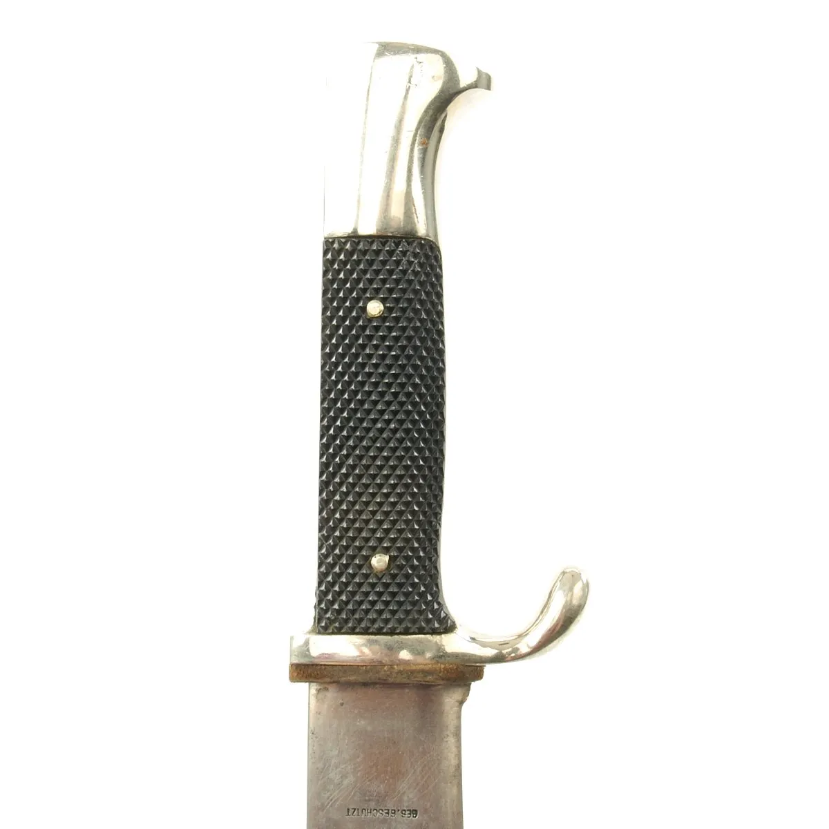 Original German WWII Early Motto-Marked HJ Knife by Hartkopf & Co. of Solingen with Scabbard