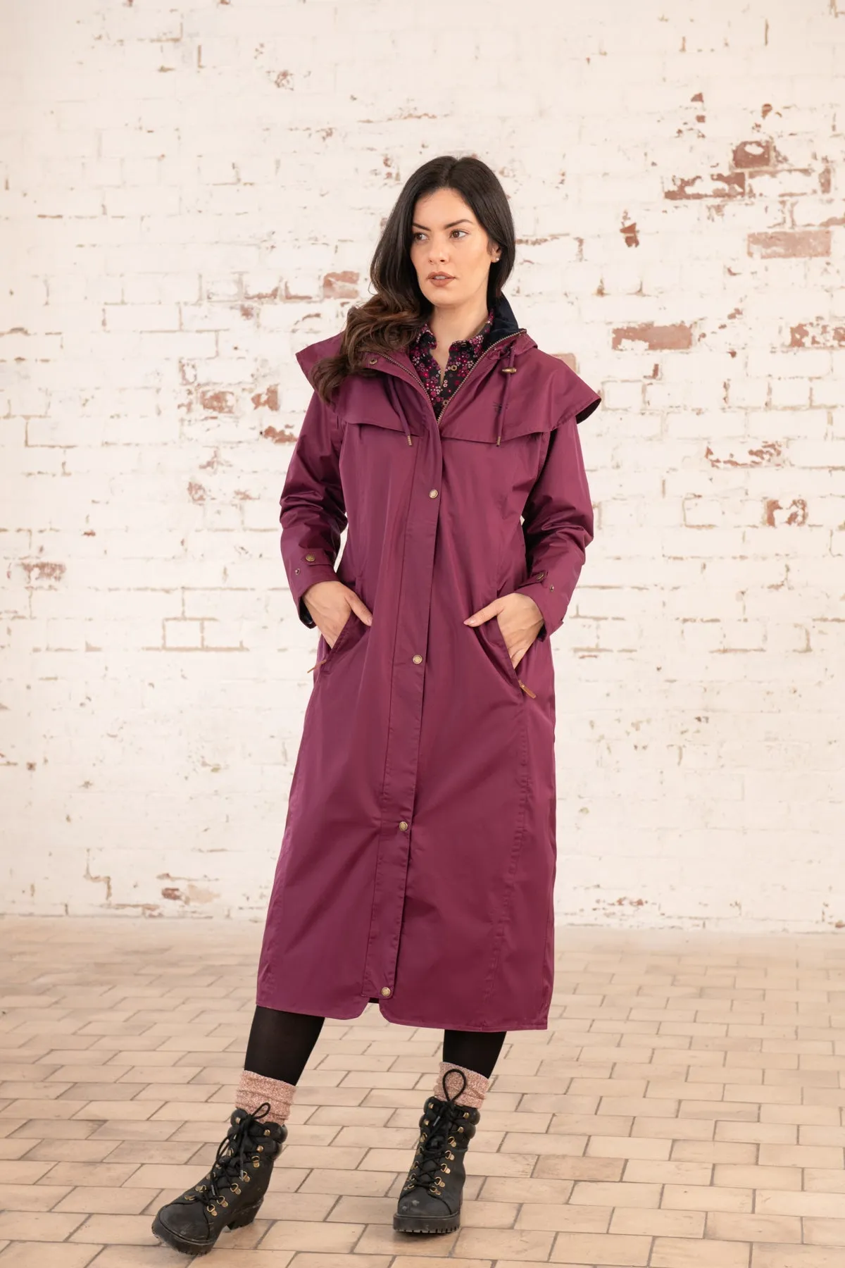 Outback Full Length Waterproof Raincoat - Plum