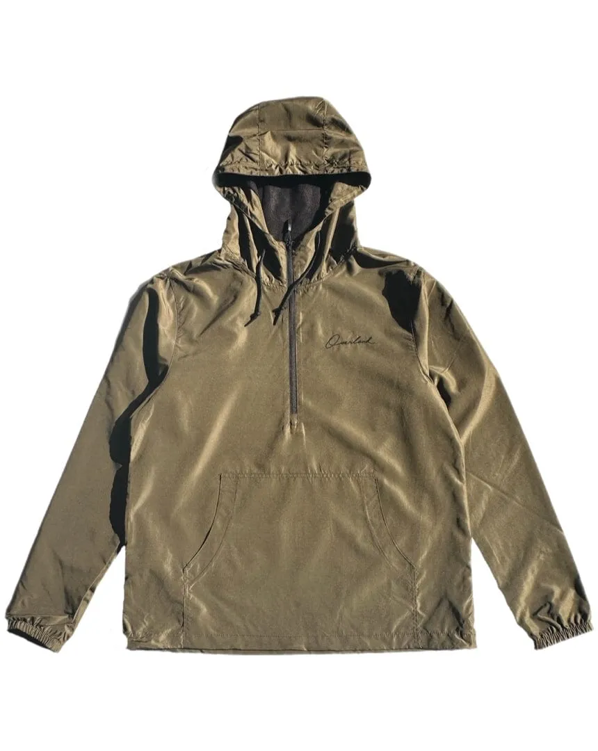 Overload Anorak Pullover Half Zip Windbreaker - Army Green