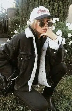 Oversized Fleece Fur Lined Denim Jacket with fur