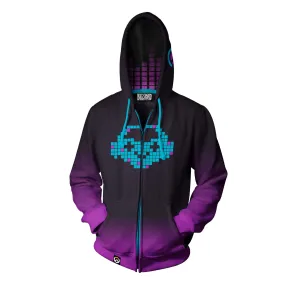 Overwatch Lucio Bitrate Purple Zip-Up Hoodie