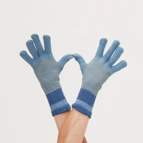 Paddington Stripe Blue Knit Gloves