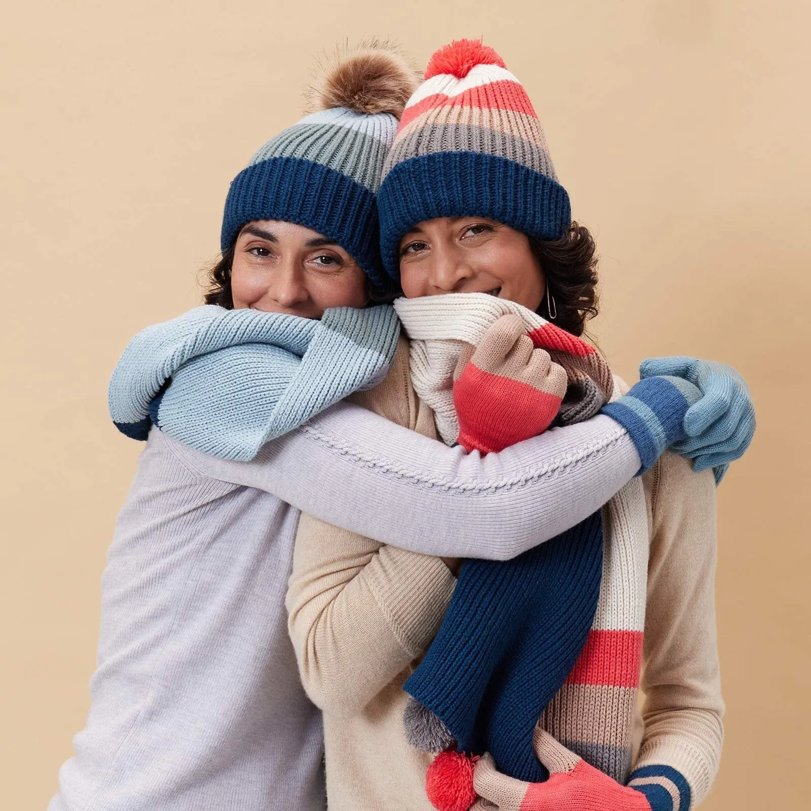 Paddington Stripe Blue Knit Gloves