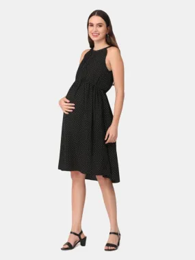 Playful Polka Dots Maternity and Nursing Halter Dress